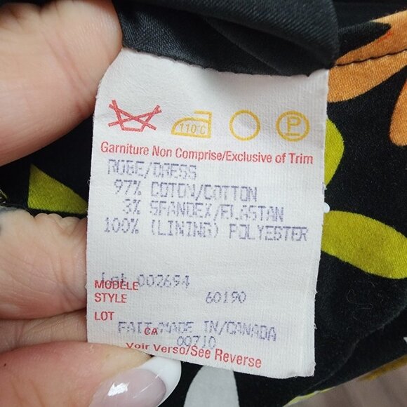 Joseph Ribkoff Black Floral Fit & Flare Dress Size 6 - Picture 8 of 9